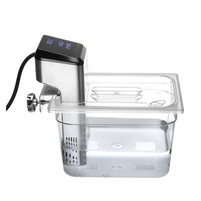 Víko pro polykarbonátové nádoby GN s výřezem pro cirkulační čerpadlo sous vide, HENDI, GN 1/2, Průhledná, 265x325mm | 864234